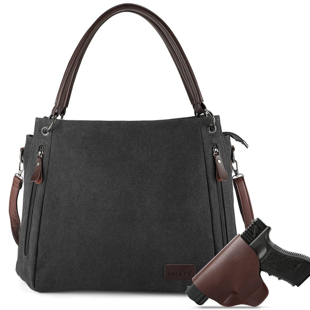 2162 Concealed Carry Crossbody Bag with Removable Pistol Holster Handbag